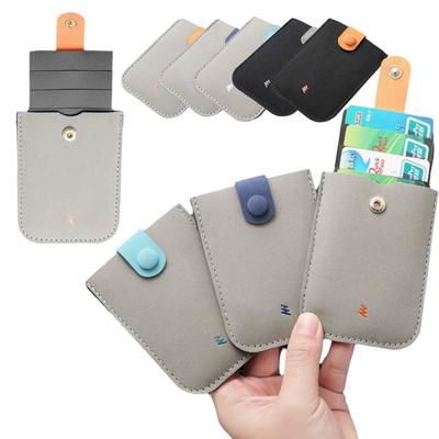 Кожа PU Ламинированный Скрытый Кошелек для Карт Выдвижной Тип Блокировка RFID Визитница 4 Отделения для Карт Держатель ID Карты Мужской