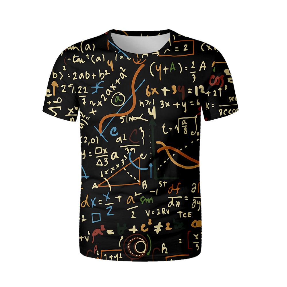 Забавная математическая рубашка Phys Chemical Formula Summer Street 3D футболка модная мягкая футболка большого размера с круглым вырезом футболка большого размера математическая футболка рубашка