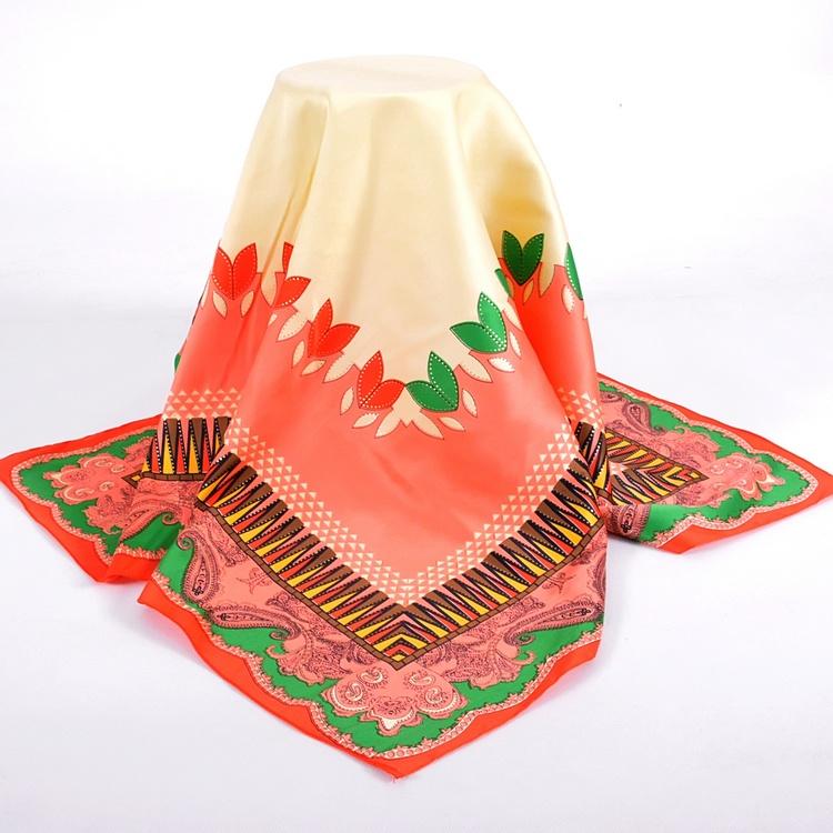 High Quality Silk Scarf Printed New Arrival Women Accessories 90*90cm Square Scarves Wraps Golden-plating Design Scarfs