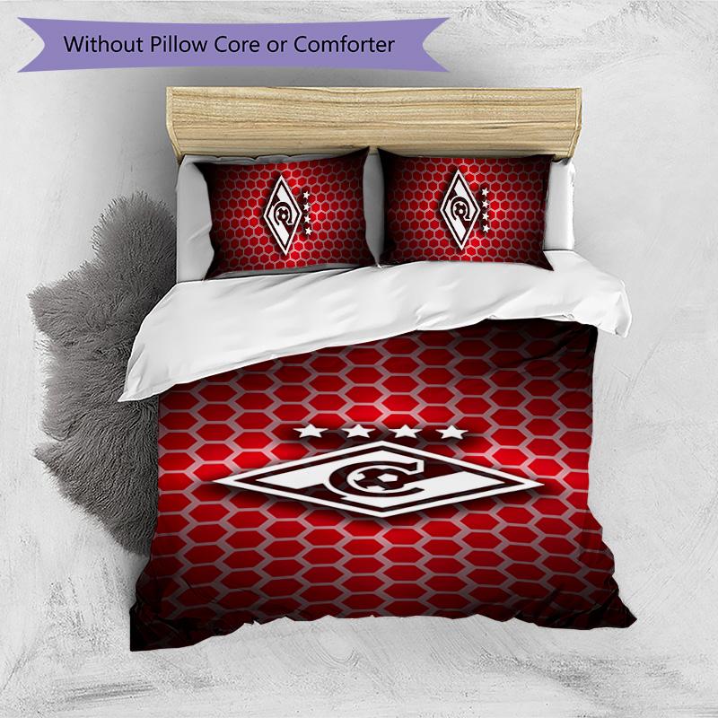Spartak Moscow Pattern Printed 3PCS Bedding Set Soft Skin-Friendly Washable Duvet Cover & Pillowcases Set All Season Bedroom