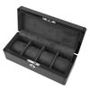 Коробка для часов, черная, 4 слота, мягкая бархатная подкладка, витрина, органайзер для ювелирных наручных часов