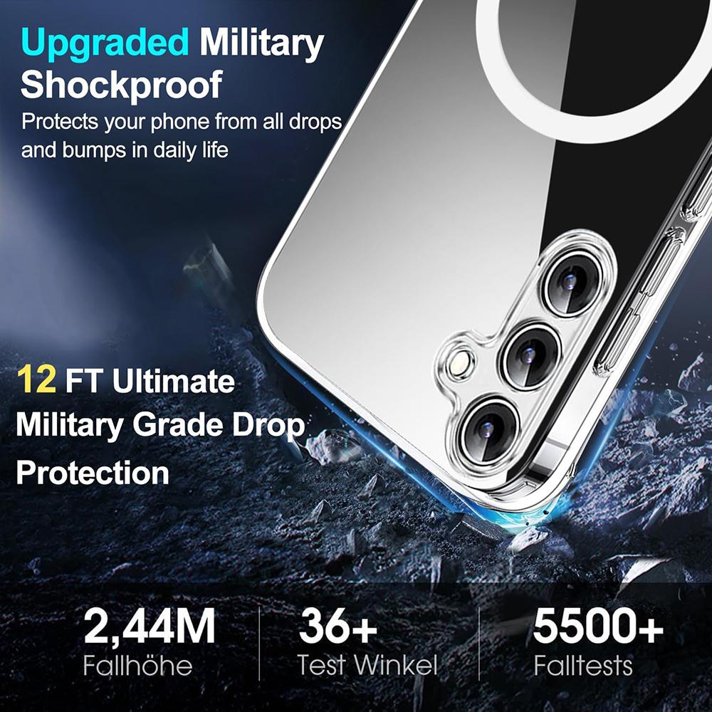 Magsafe Magnetic Wireless Charging Case For Samsung Galaxy S25 Edge S24 S23 S21 FE S22 Ultra Plus Hybrid Hard Cover Clear Soft