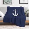 Anchor White Throw Blanket Travel Size Cozy Blanket for Plane Train