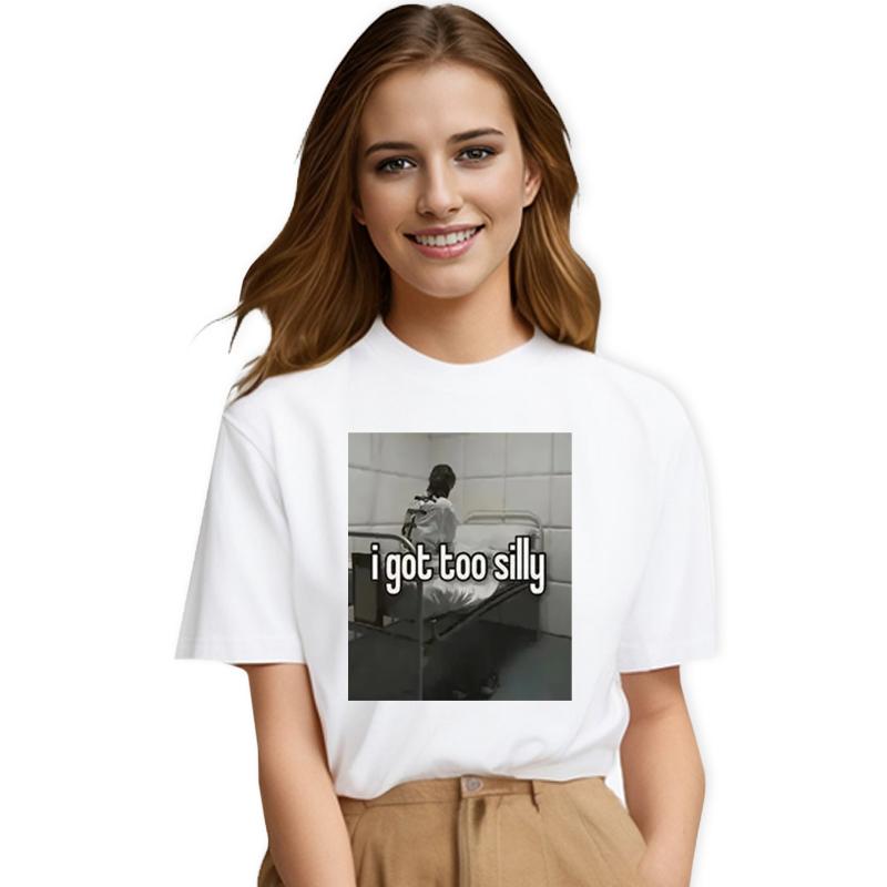 Футболка I Got Too Silly Funny женская футболка с принтом Meme Мужские футболки Модная винтажная футболка Повседневная футболка Уличная летняя одежда