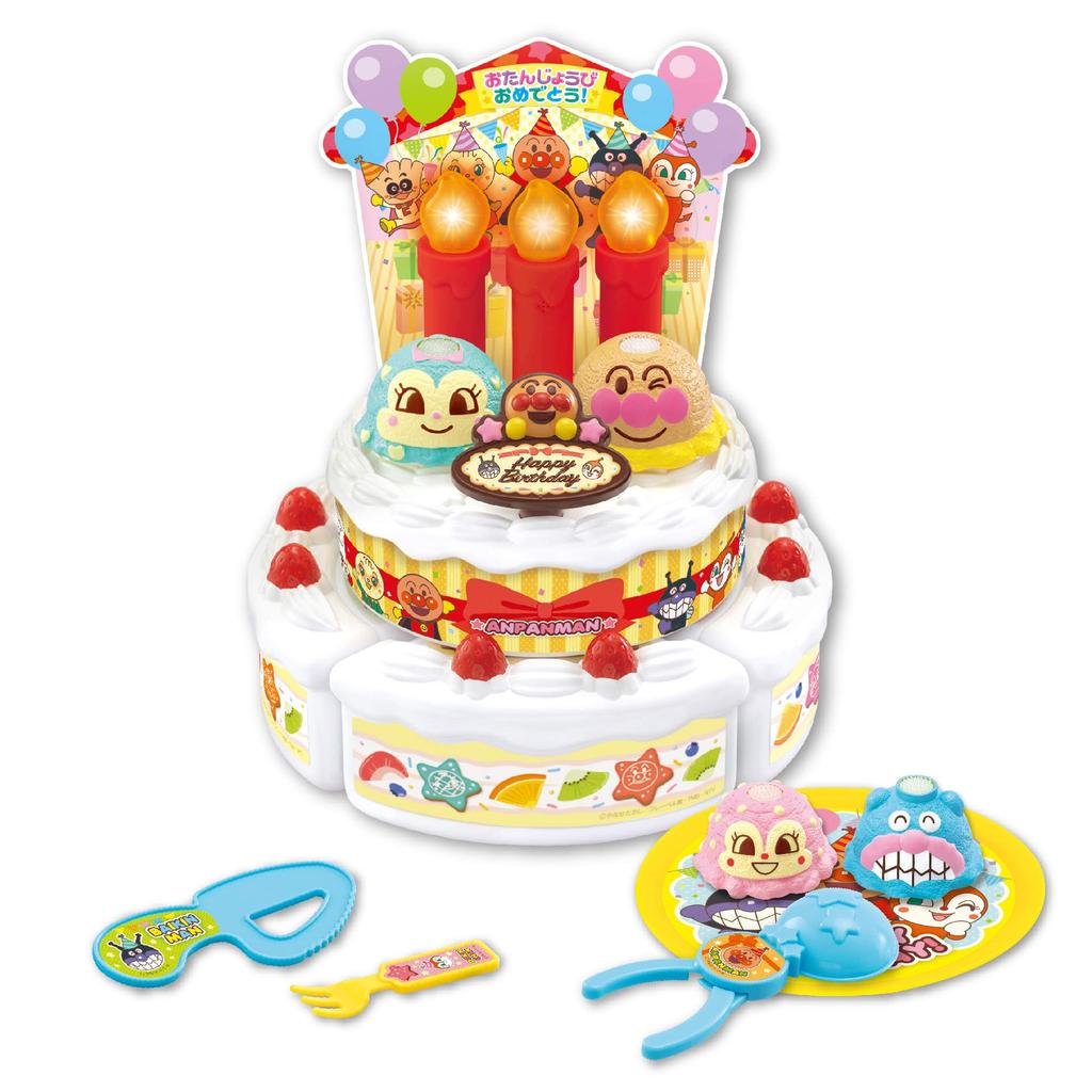 JOYPALETTE Anpanman Candle Anpanman Birthday Ice Cream Cake Set W200mm x H180mm x D180mm Blowing!