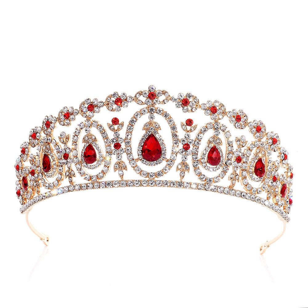 Popular New Baroque Multi-color Rhinestone Bridal Crown Headband Wedding Alloy Accessories