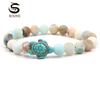 LUXY MOON 14 Models Green Turquoise Turtle Various Natural Stone Men's and Women's Elastic Bracelets