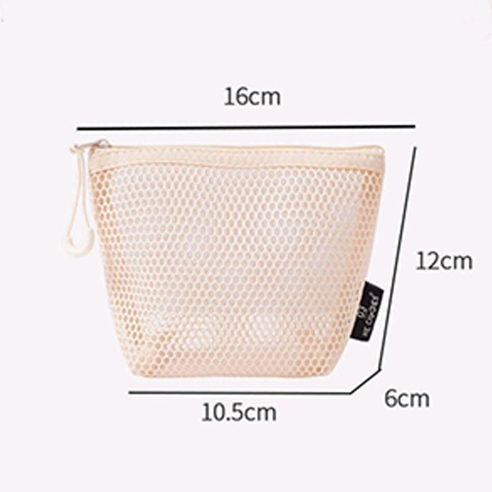Mesh Cosmetic Bag Dopamine Sundries Storage Pouch Portable Zipper Coin Purse  Travel