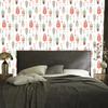 Ethnic Pattern Wallpaper Beige, Light Gray and Coral 50x1000