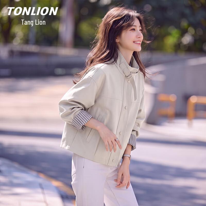 Женская куртка TonLion из лиоцелла и хлопка с воротником-стойкой