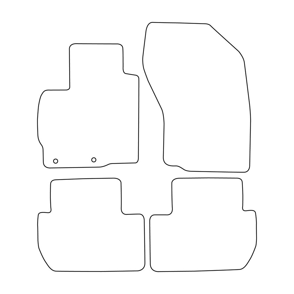 [Blm]Mi016 Black - Set Of Velour Floor Mats To Fit Citroen C-Crosser 2007-2012 - Black Trim