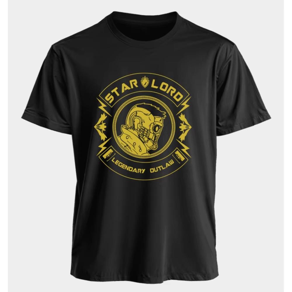 Marvel Mens and Womens Tshirts StarLord Summer American Spring and Autumn Basic Loose Sporty Punk Oversized Shortsleeved