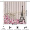 Винтажная Шторка для душа с Эйфелевой башней и цветами Paris Розовые магнолии Декоративный набор для ванной комнаты Домашняя ванная комната 3D-печать Водостойкая ткань