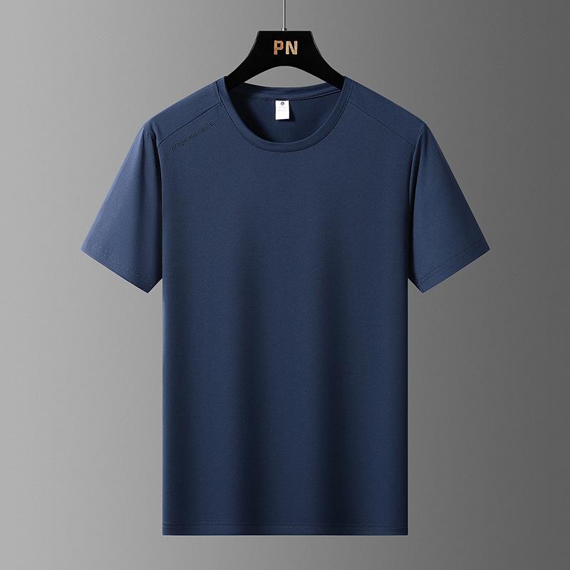 Ice Silk Short-sleeved T-shirt Men's Thin Loose Quick-drying Breathable Large Size Top Sports Casual Mesh Short-sleeved T-shirt