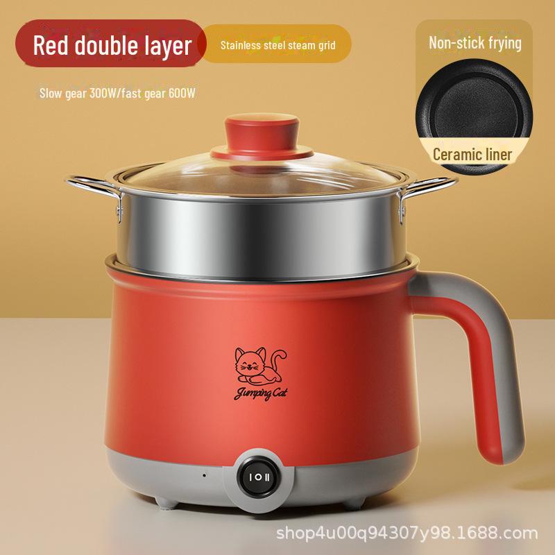 Компактная многофункциональная электрическая кастрюля для общежитий - антипригарная мини-плитка для студенческих обедов и лапши