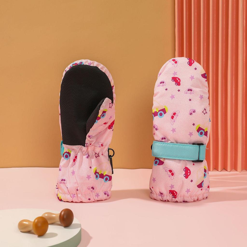 Fun Print Children's Ski Mittens - Waterproof, Windproof, Warm & Cute for Boys and Girls