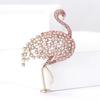 Alloy Full Diamond Flamingo Brooch Fashion Versatile Women'S Suit Coat Corsage Ornament Pin