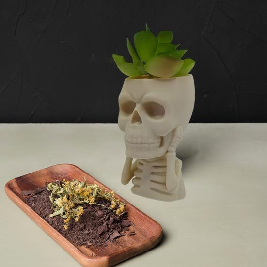 Yousheng Хэллоуин Череп Цветочный Горшок Ничего Не Вижу Не Говорю Не Слышу Жуткий Череп Кашпо Домашний Балкон Садовое Украшение Контейнер для Кактусов Суккулентов Растений