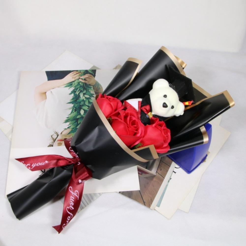 Подсолнух Подсолнух Мыло Цветок Букет Украшение Мультяшный Милый Медведь Церемония Выпуска