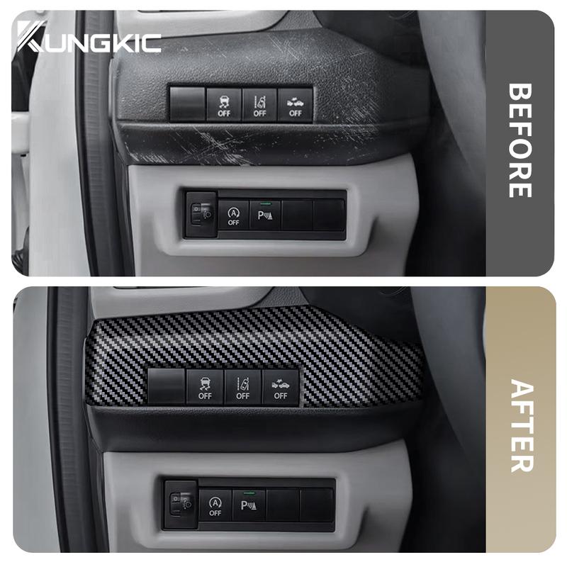 Black Carbon Fiber Style ABS For Suzuki SWIFT 2024 2025 2026 Car Headlight Adjustment Switch Control Button Cover Accessories