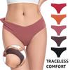 Middle-High Waist Plus Size Women’s Panties, Sexy Solid Color Women's Panties Non-marking Comfortable Triangle Pants