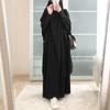 PLUS SIZE Women Muslim Dresses Solid Color Headgear Mosque Bat Sleeve Loose Robes Cardigan Ramadan