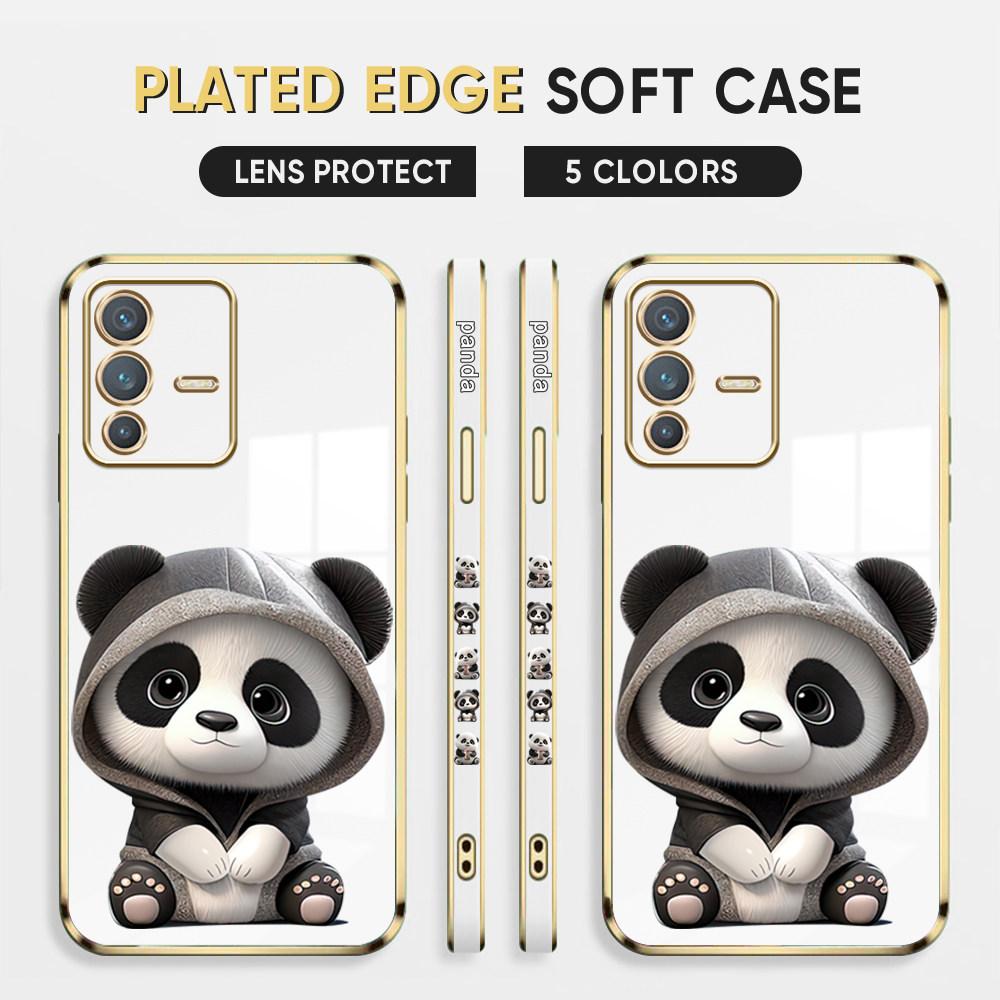 For Honor 90 70 50 X7a X9a P30 Pro P40 Lite Infinix Hot 40i 30i Vivo Y22 Y18 V30 Pro V40 Cute Cartoon Panda Soft TPU Full Lens Protect Case