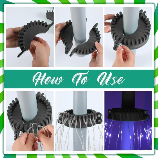 Навершие для флагштока в виде рождественской елки, крюк для крепления света, сверхпрочное, атмосферостойкое крепление для флагштока, крюк-держатель для подвешивания рождественской гирлянды