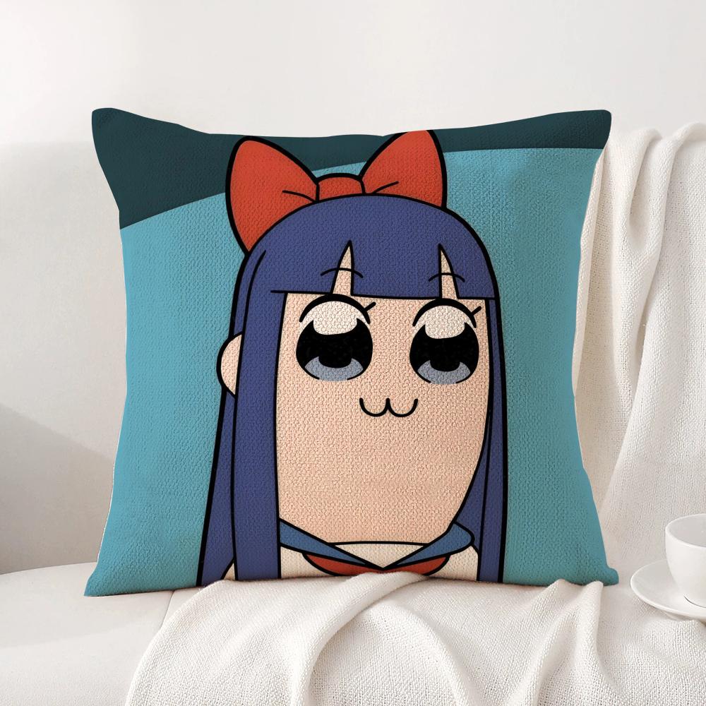 Милая Наволочка в стиле Аниме Pop Team Epic Натуральный Лен Органическая Ткань Двусторонняя Печать Дышащая Идеально Для Декора Дома