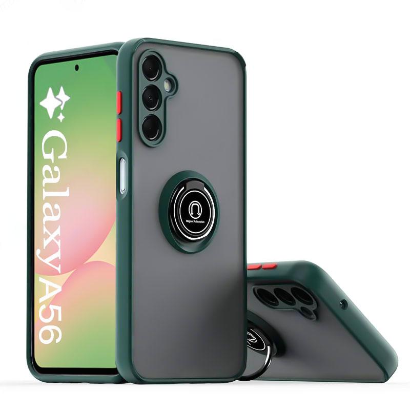 Матовый Полупрозрачный Чехол Для Телефона Samsung A56 A16 A26 A36 A55 A35 A15 A54 A34 A14 A25 С Магнитным Кольцом Держателем Защитная Крышка