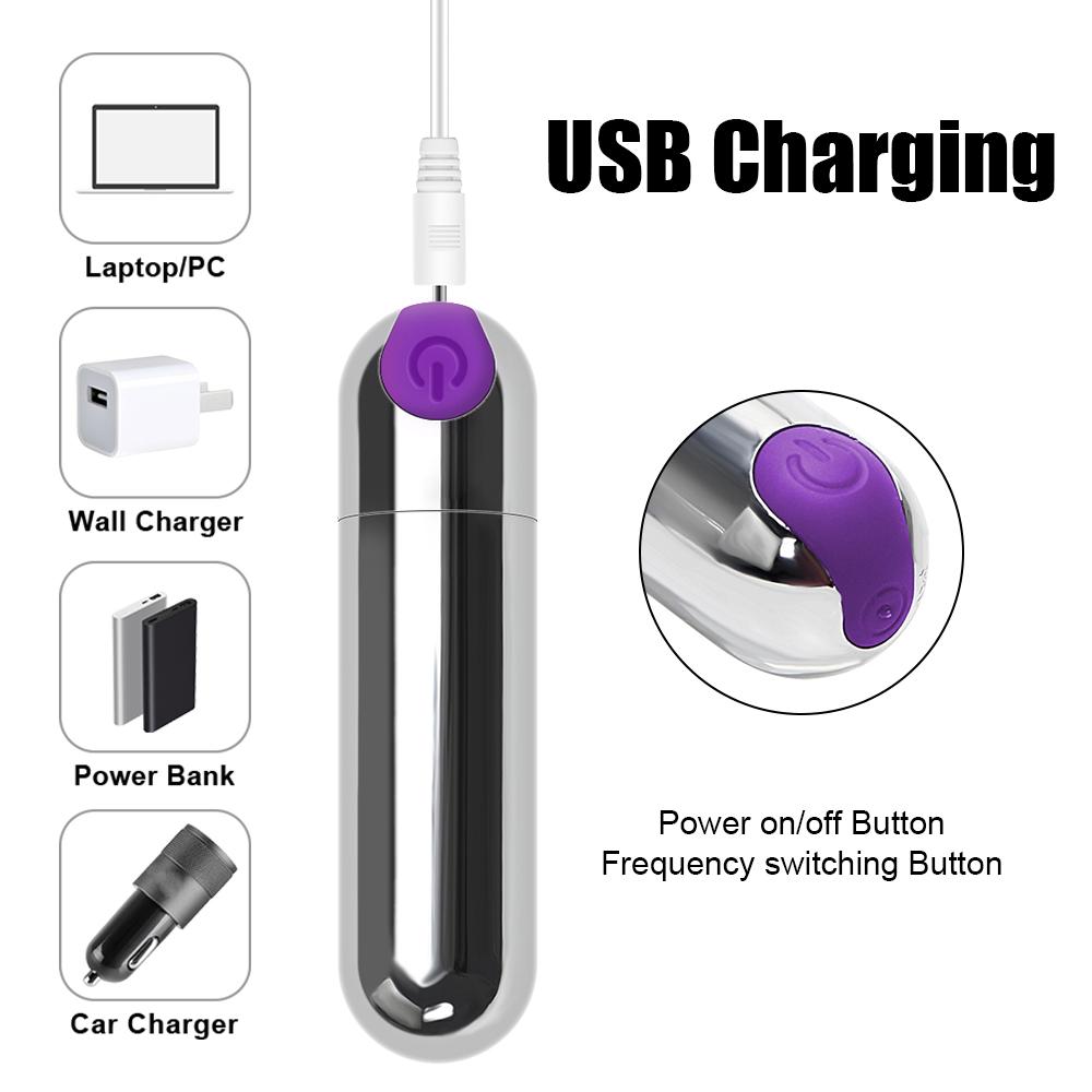 Перезаряжаемые USB Секс-продукты Сильная вибрация Водонепроницаемый Мини Вибратор-пуля Массажер для точки G Секс-игрушки для женщин Стимулятор клитора 10 скоростей