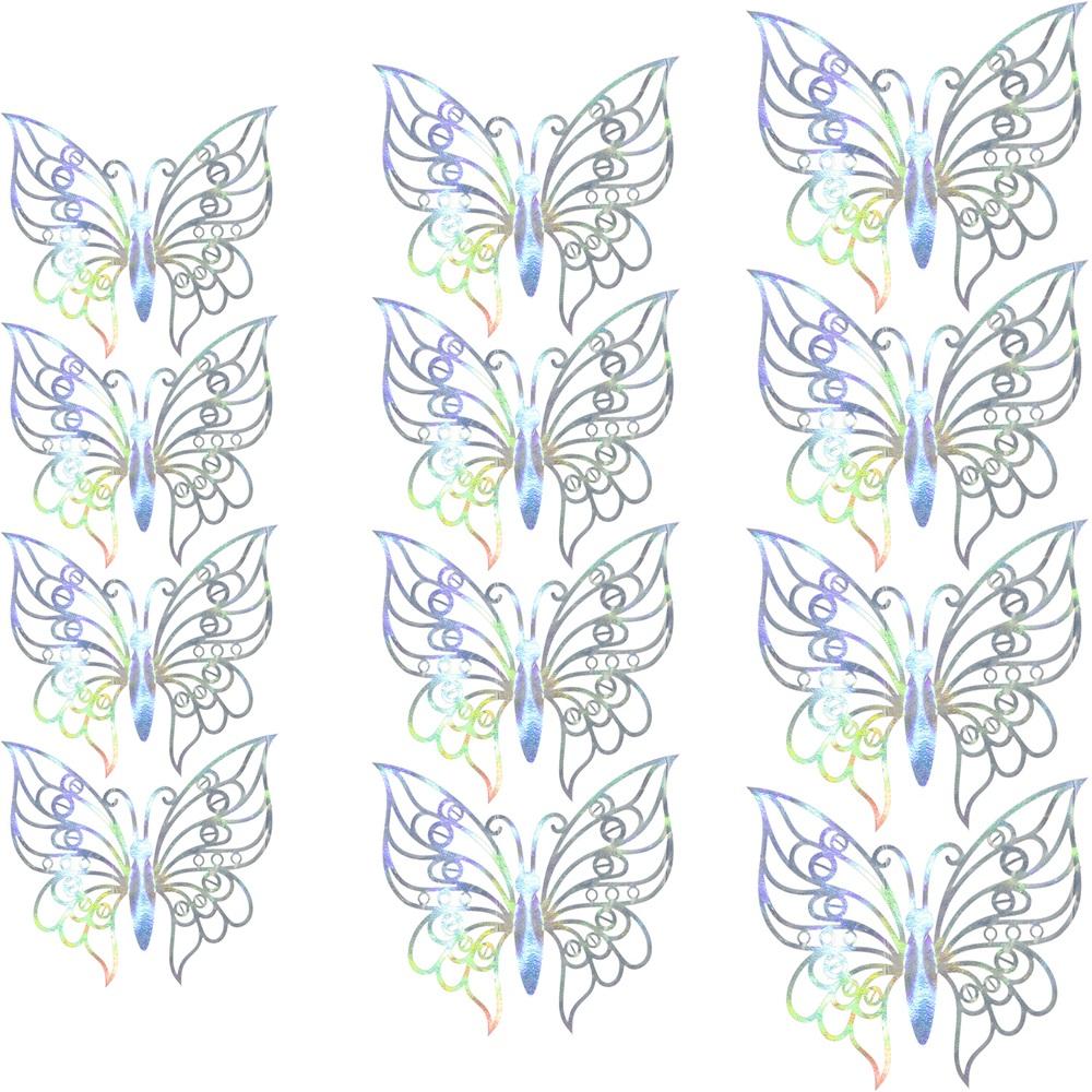 Фавор Металлическая Текстура Полые Бабочки Наклейки На Стену Искусство Мираж Цвет 3D Фантастические Бабочки Наклейки