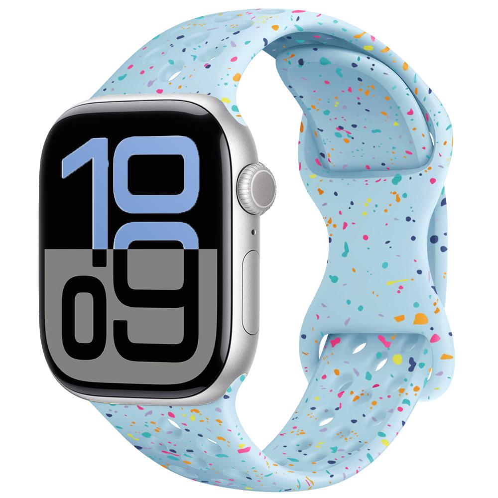 Силиконовый ремешок для Apple Watch 11 10 9 8 7 46 мм 45 мм 42 мм 41 мм Ultra 3/2 49 мм Дышащий браслет для iWatch 6 5 4 SE 44 мм