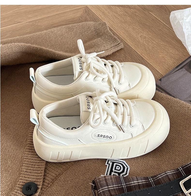 Thick-soled White High-end Explosion Versatile Thick-soled White Shoes Women's 2025 New Autumn Lightweight Sports Shoes