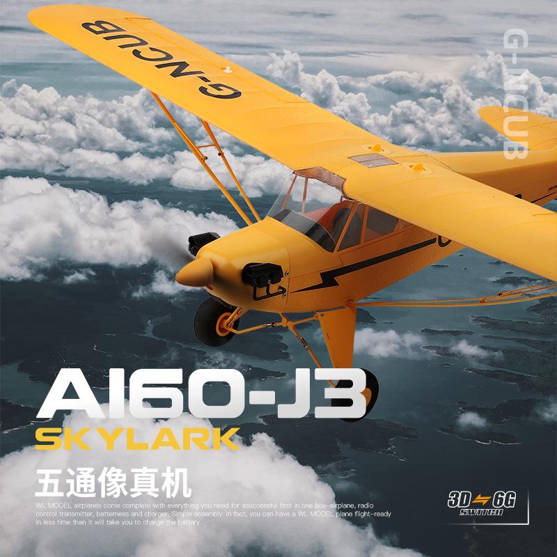 Kid Adult Wltoys A160-J3 Rtf 2.4G Brushless Motor 3D6G Remote Control Airplane Upgraded Cub Ready To Outdoor Fly