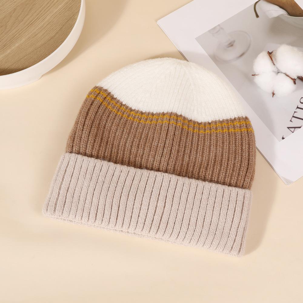 Women S Fleece Lined Knit Hat With Pom Pom Warm Korean Style For Shopping