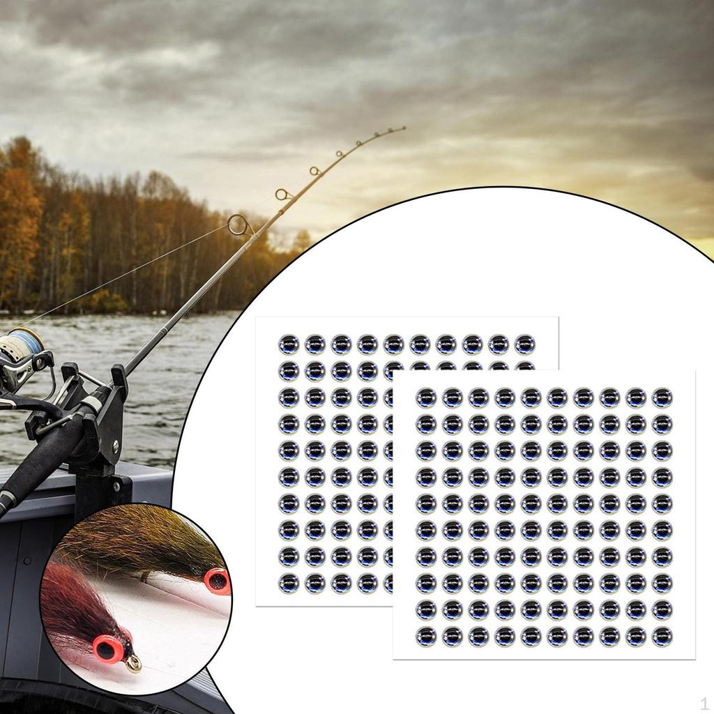200 Pieces 3D Lure Eyes Fishing Baits DIY Making, Easy To Use Resin Lifelike