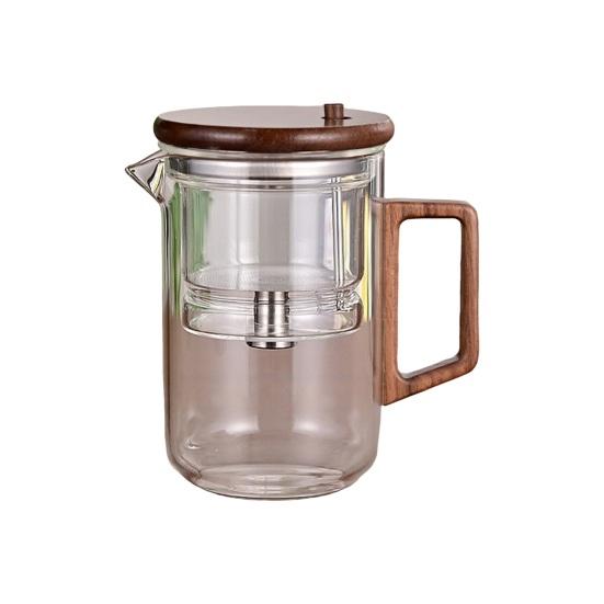 550/750 мл чайник с заварником деревянная ручка чайник из боросиликатного стекла чайник с разделением воды
