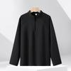 Mens Loose Fit Stand Collar Half Zip Sweatshirt Solid Color