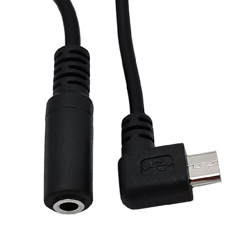 Аудиоадаптер-кабель Micro USB на 3,5 мм Jack, угловой штекер Micro USB