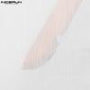 INCERUN Men Long Sleeve See Through Shirts Party Buttons Transparent Tops