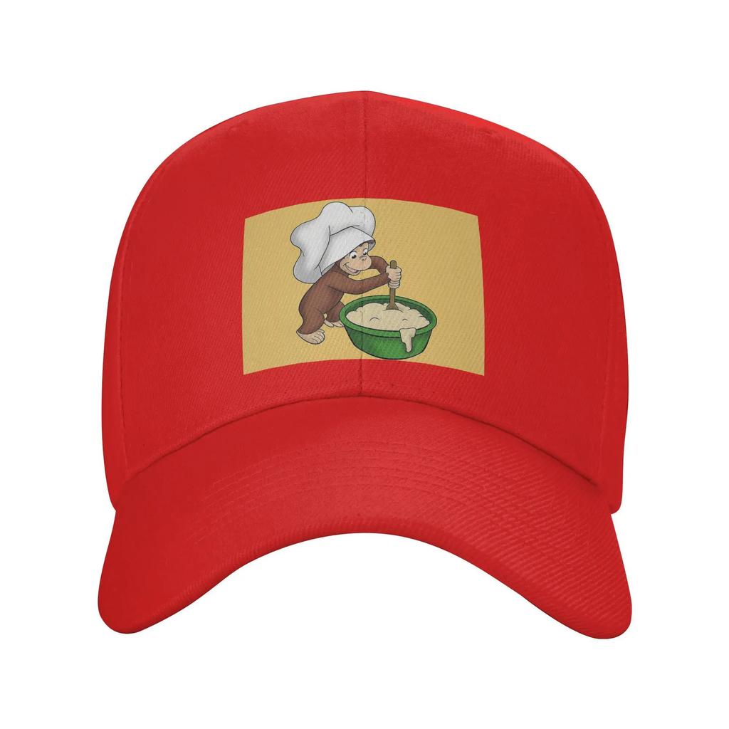 Unisex Baseball Hats Curious George baking a cake Outdoor Streetwear Summer Sports Baseball Caps Hip Hop Cap Casquette Hats