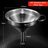 Stainless Steel Funnel Kitchen Oil Liquid Funnel Metal Funnel with Detachable Filter Wide Mouth Funnel for Canning Kitchen Tools