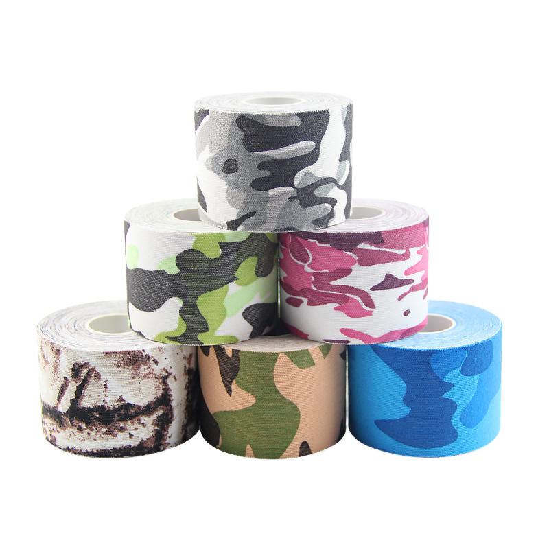 2-inch Waterproof Customizable logo Camouflage Sports Muscle Relief Tape for Therapy, Length 5 Meters