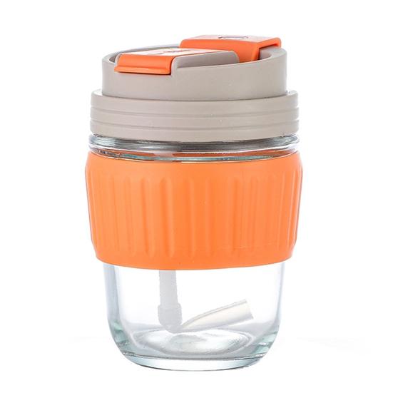 Дорожная кружка Yousheng, 350 мл, противоожоговое уплотнительное силиконовое кольцо, термостойкая, нескользящая, герметичная крышка, портативный стеклянный стакан для питья воды