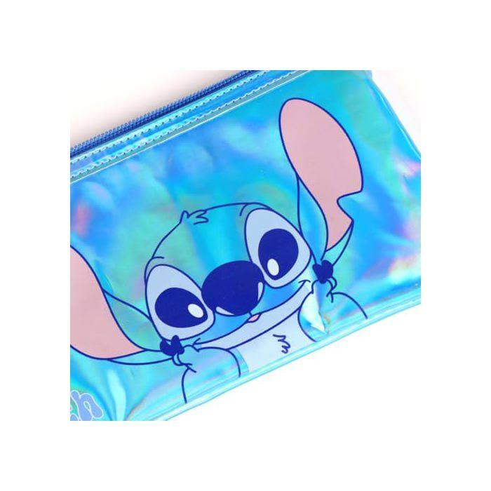 Металлический голографический пенал - CERDÁ LIFE'S LITTLE MOMENTS - Синий - Карикатура Стич - Большая вместимость