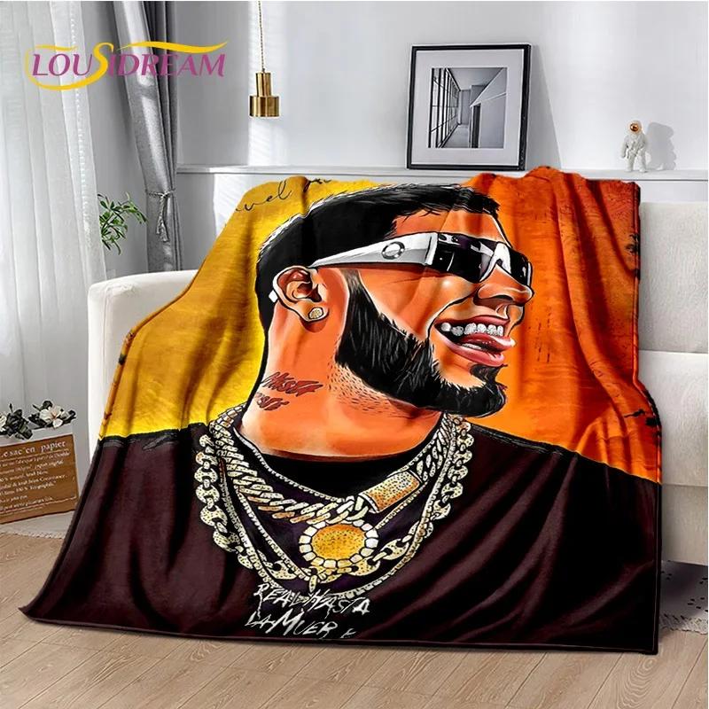 Бесплатный мягкий плед с изображением рэпера Anuel AA, хип-хоп, мягкий плед для дома, спальни, кровати, дивана, пикника, путешествий, покрывало, подарок ребенку