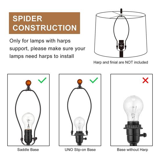 2Pcs Fabric Lamp Shade Metal Frame Construction Universal Simple Installation Light Cover Lampshade Replacement Parts