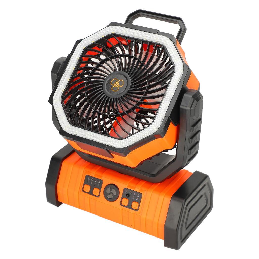Портативный вентилятор для кемпинга с подсветкой и пультом дистанционного управления, двойной крючок, пластиковый, тихий, работает от аккумулятора