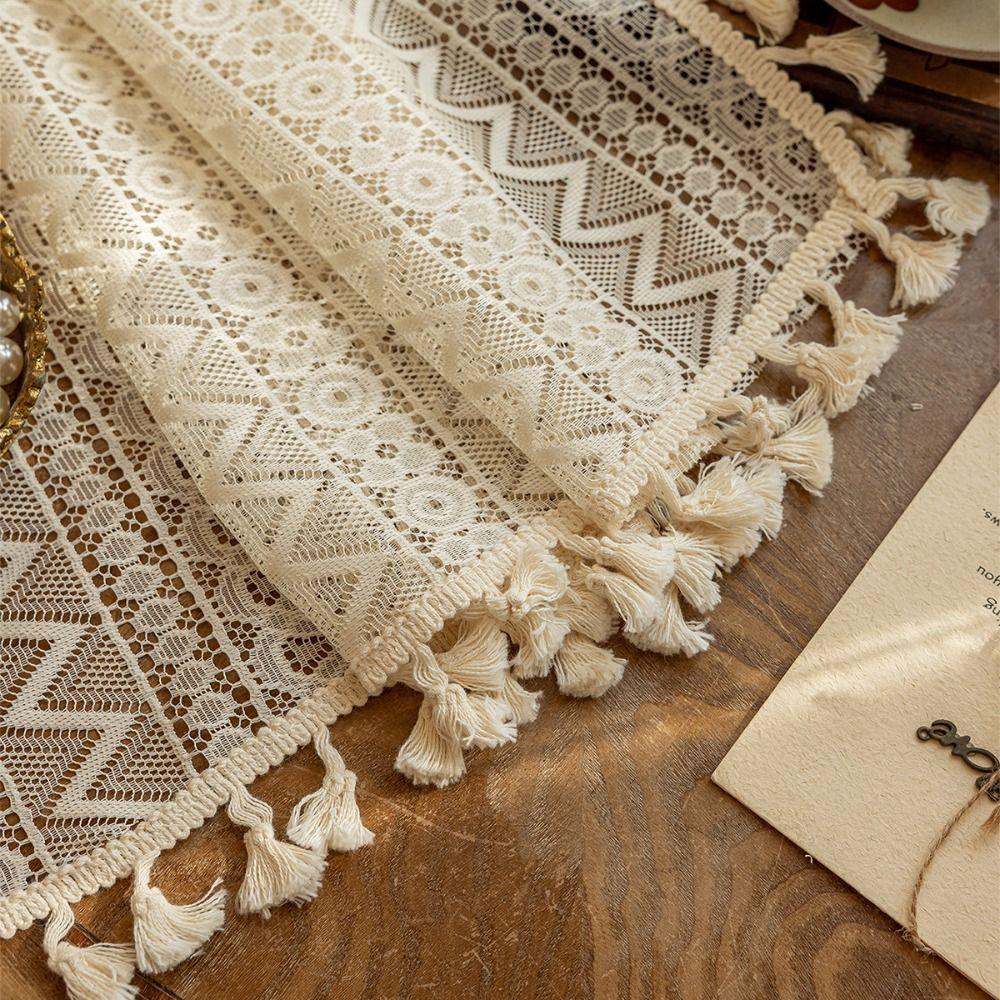 Тюлевые шторы в стиле бохо 140м Кисточки Кружево Занавеска для окна Домашний декор